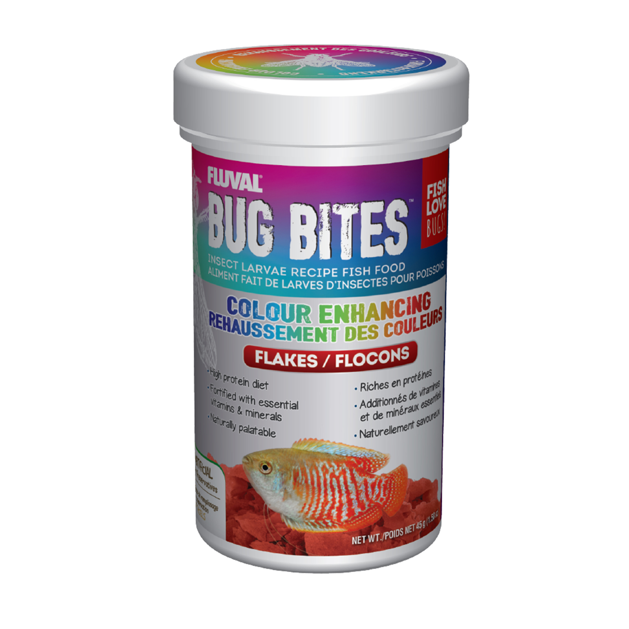 Fluval Bug Bites Color Flakes 1.58 oz.
