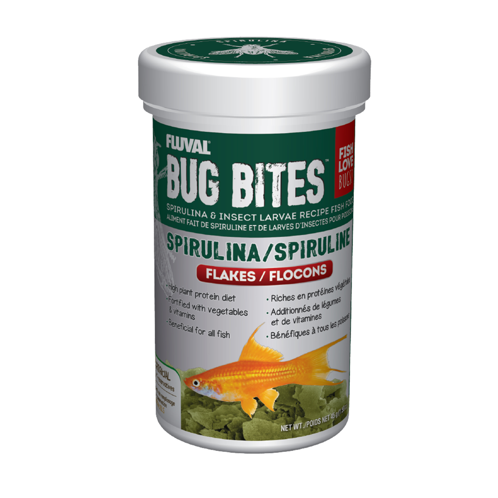 Fluval Bug Bites Spirulina Flakes 1.58 oz.